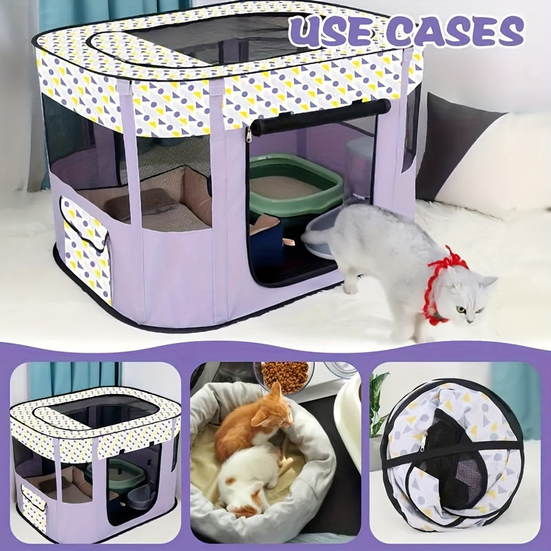 Versatile Large Portable Pet Playpen With Storage Bag For Dogs Cats And Small Animals