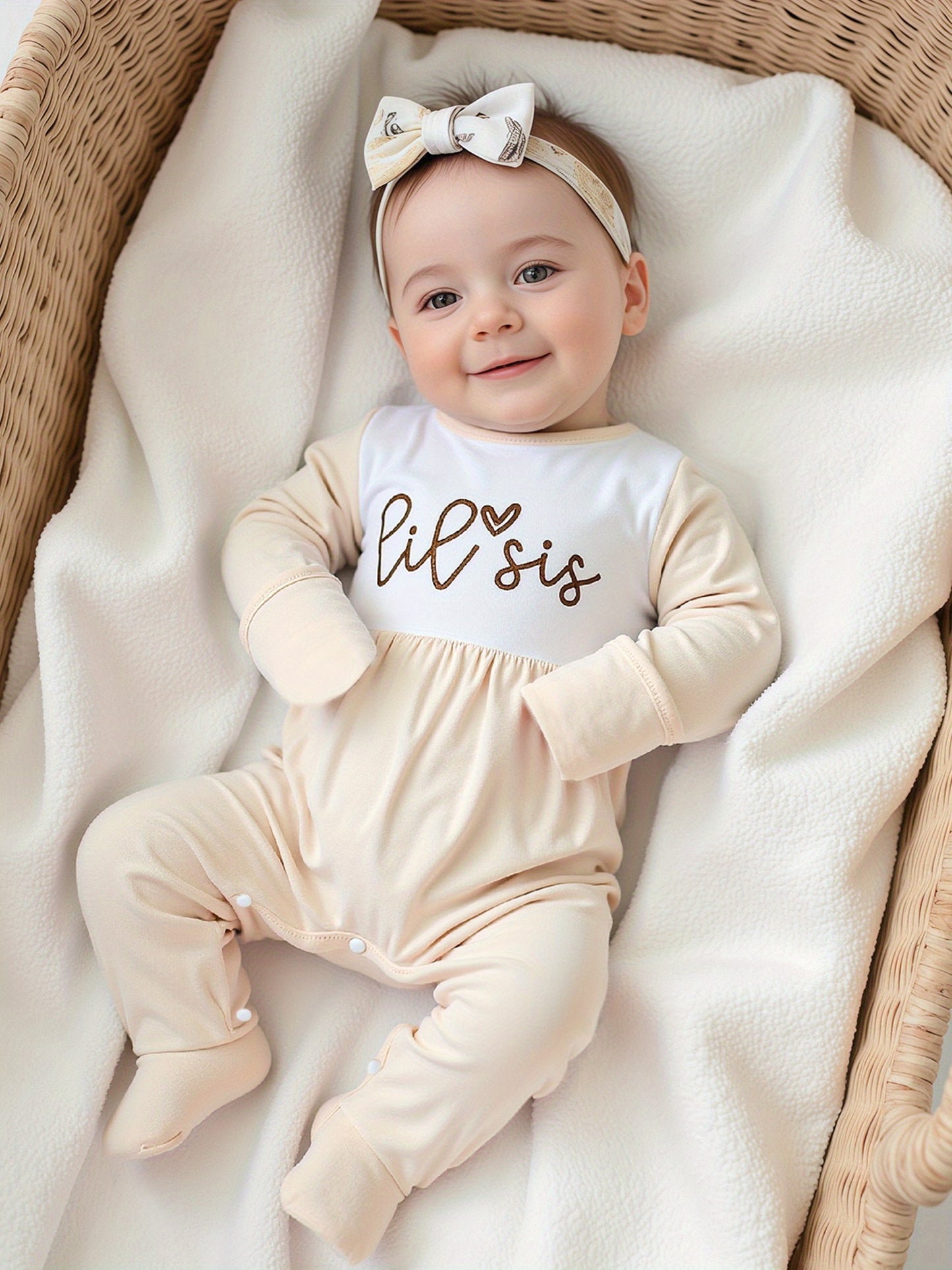 Newborn Baby Girl Cozy Long Sleeve Romper Ruffled Collar