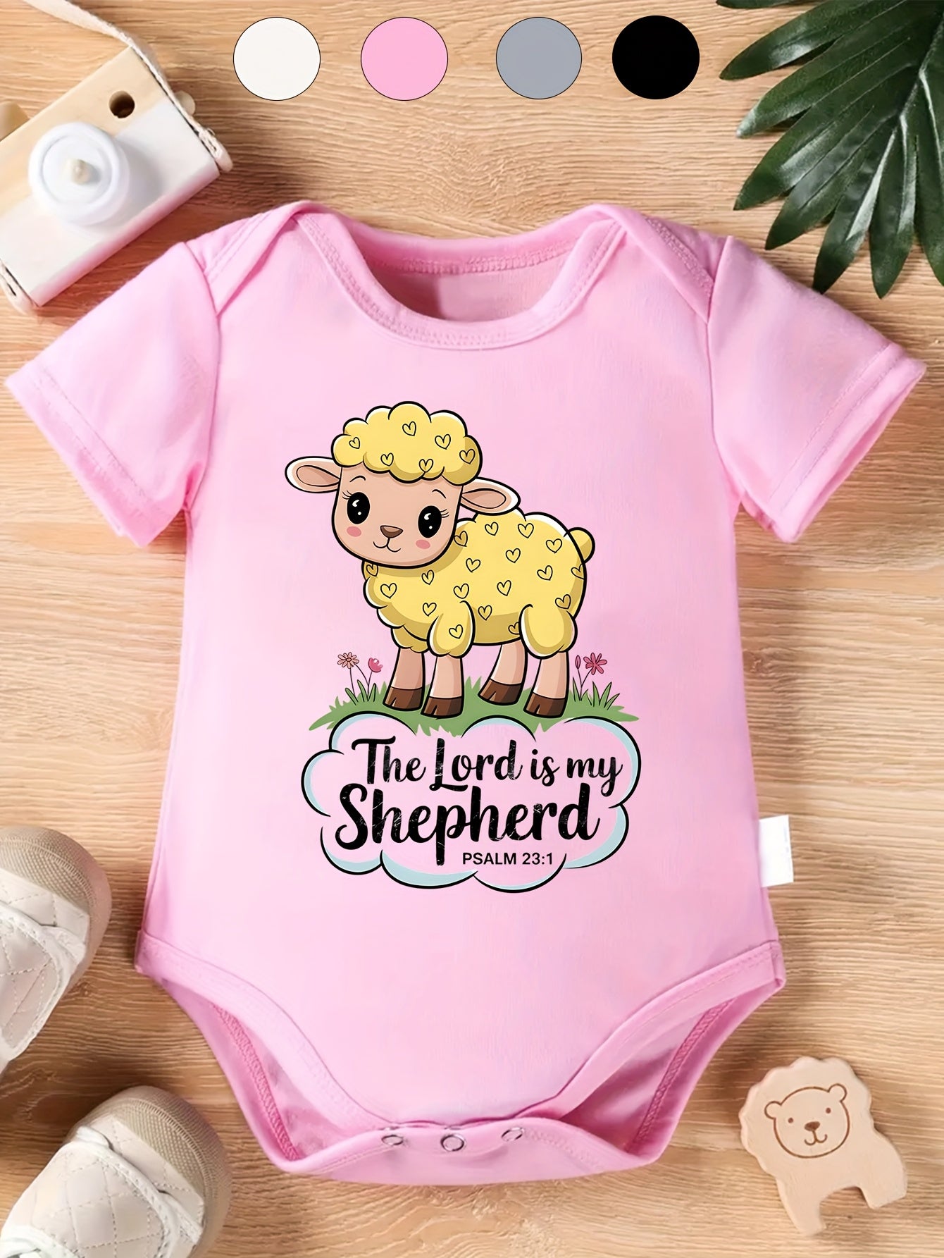 The Lord Is My Shepherd Baby Onesie for Spring Summer Soft Cotton Outfit 0-12 Months