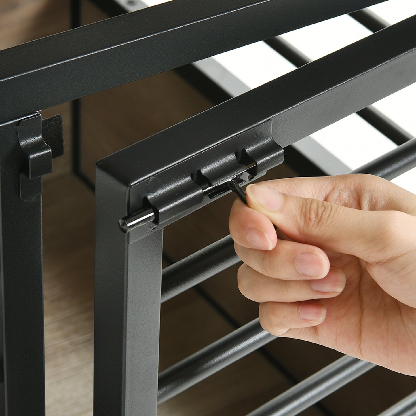 Homshop Heavy Duty Dog Cage Wooden Kennel with Wheels for Indoor Living Spaces