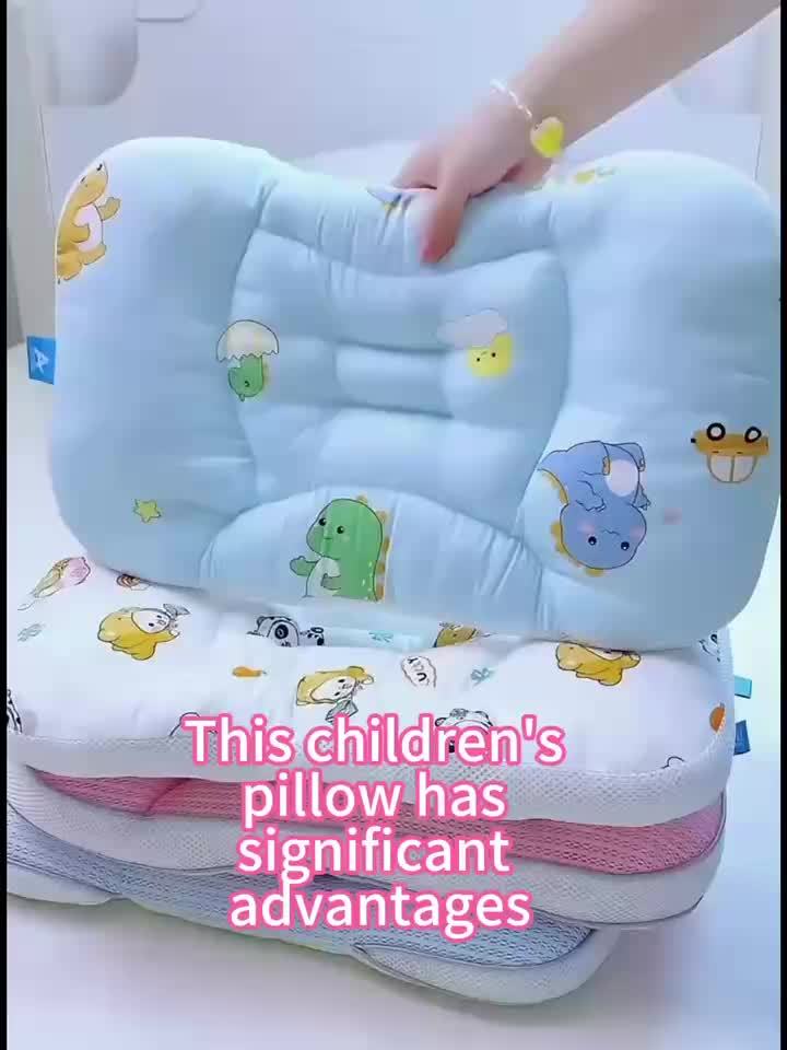 This Children's Pillow, Baby Pillow, And Toddler Pillow Are Made Of Natural Breathable Materials That Fit The Curve Of The Cervical Spine. The Partitioned Support Design Is Soft And Light Beige Friendly, Protecting Children's