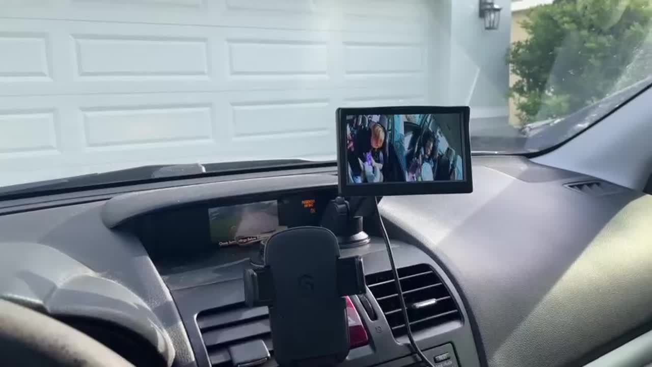 Baby Car Camera Dual Channel 5 Inch Display 1080P Clear Night Vision for Rear Facing Seat