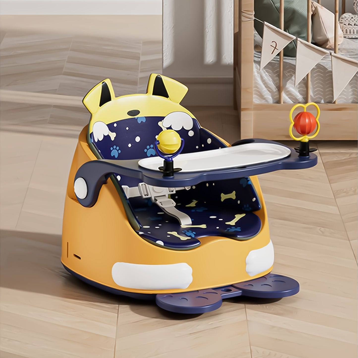 3 in 1 Portable Baby Inflatable Seat Toddler Chair with Activity and Feeding Functions