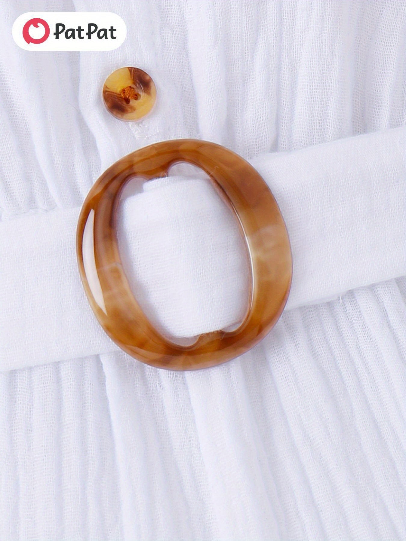 PatPat Baby Girl Front Buttons Belted Lapel Neck Strappy Ribbed Summer Backless Jumpsuits, for Outdoor