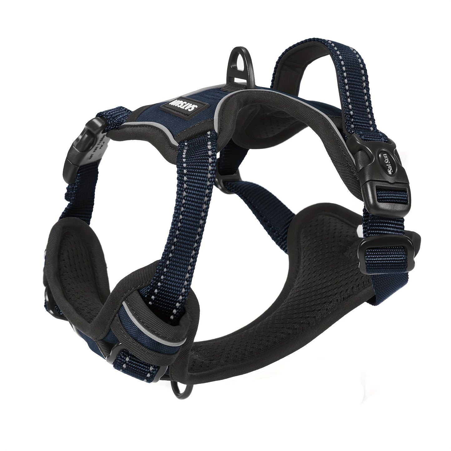 Handle-Free Dog Harness for Easy Walking Breathable Reflective Step-In Design Size L Gray