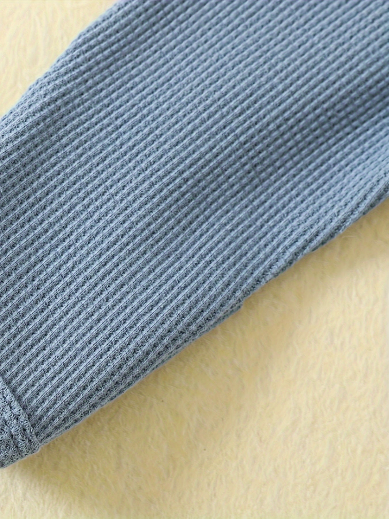 [3pcs Baby Romper] 3pcs Newborn Baby Boys One Piece Romper | Long Sleeve Waffle Solid Color Jumpsuit | With Mitten Cuffs Zipper Outfit Clothes for Outdoor