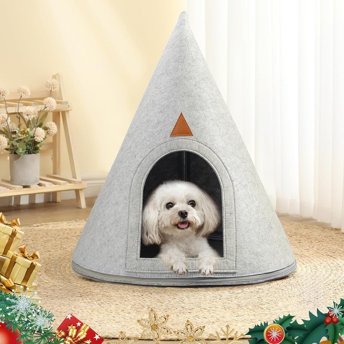 DIY Christmas Tree Cat and Dog Bed Nest for Indoor Pets 20 x 24 Inches Fun Holiday Decor