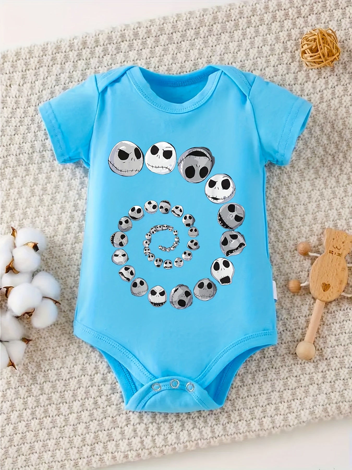 Disney The Nightmare Before Christmas Jack Baby Crawl Clothes 100 Percent Cotton 0-12 Months