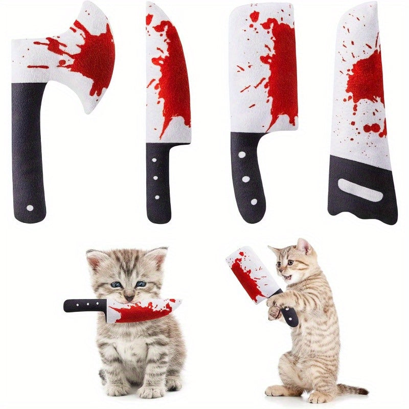 4pcs Cat Toys Knife Shaped Crinkly Sound Indoor Playthings for All Cat Breeds