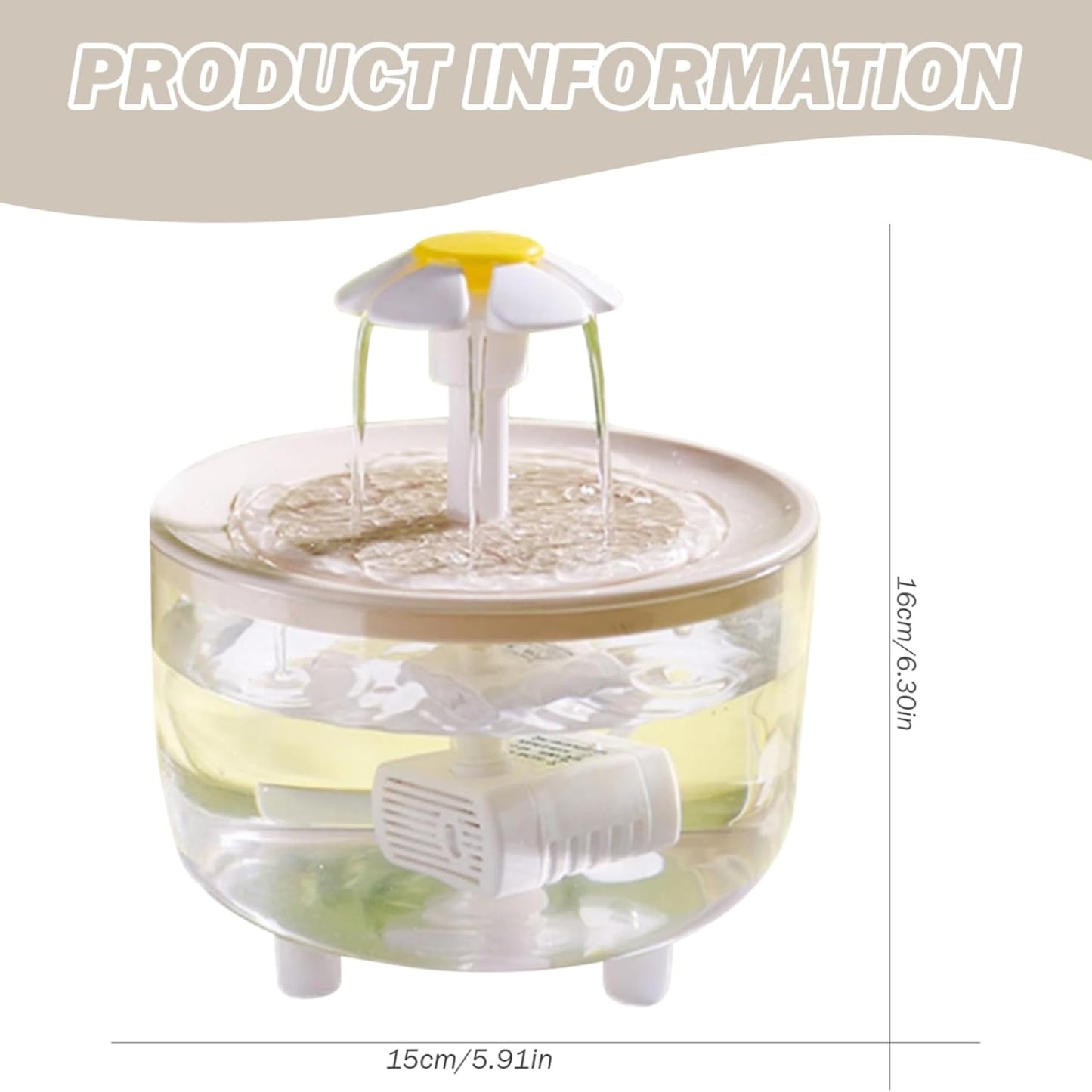 USB Powered Indoor Bird Bath and Cat Water Feeder with Circulating Filter Fountain