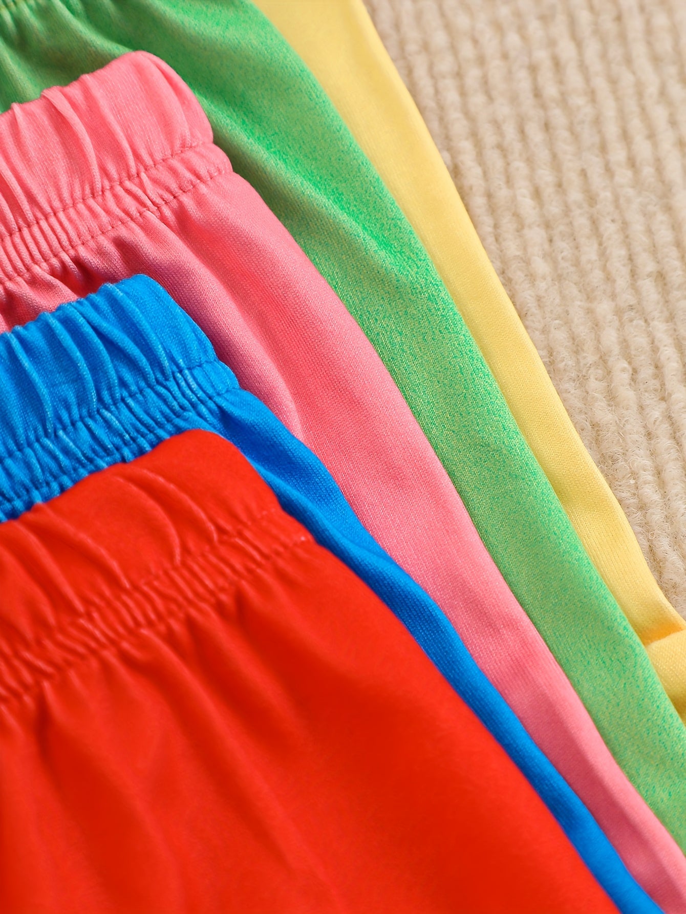 Ten-Pack Girls' Casual Style Red Strawberry, Blue Heart Bowknot, Pink Rose Print Pattern Soft Stretch Knit Fabric, Vest Skirt Shorts Set, for Outdoor