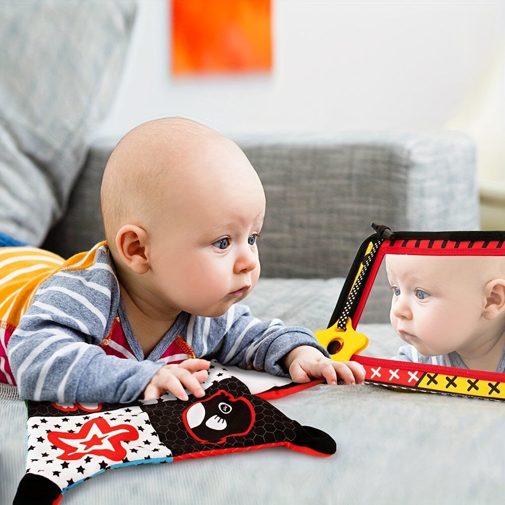High Contrast Baby Mirror Toys for Sensory Development and Tummy Time Fun