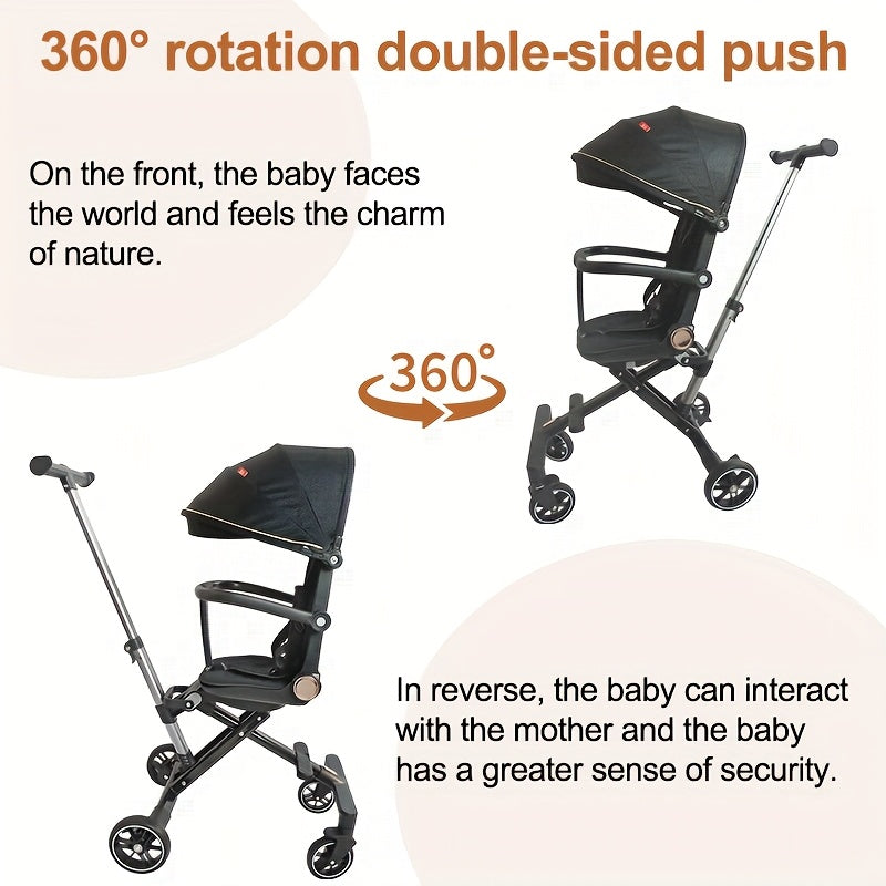 [Lightweight Folding Stroller] 1pc Lightweight Baby Folding Stroller | Compact Canopy, Multiple Reclining Positions, Convenient One Handed Folding, Perfect Gift For Holidays & Birthdays, Thanksgiving