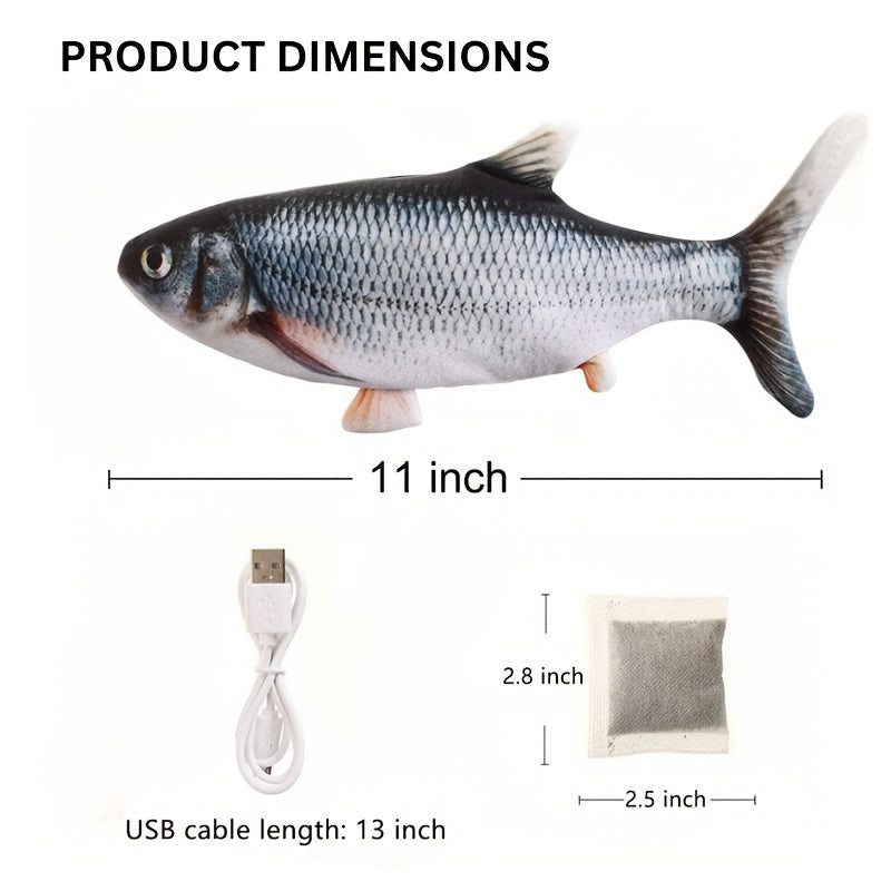 Interactive Floppy Fish Cat Toy Realistic Dancing Wiggle Gift for All Breeds