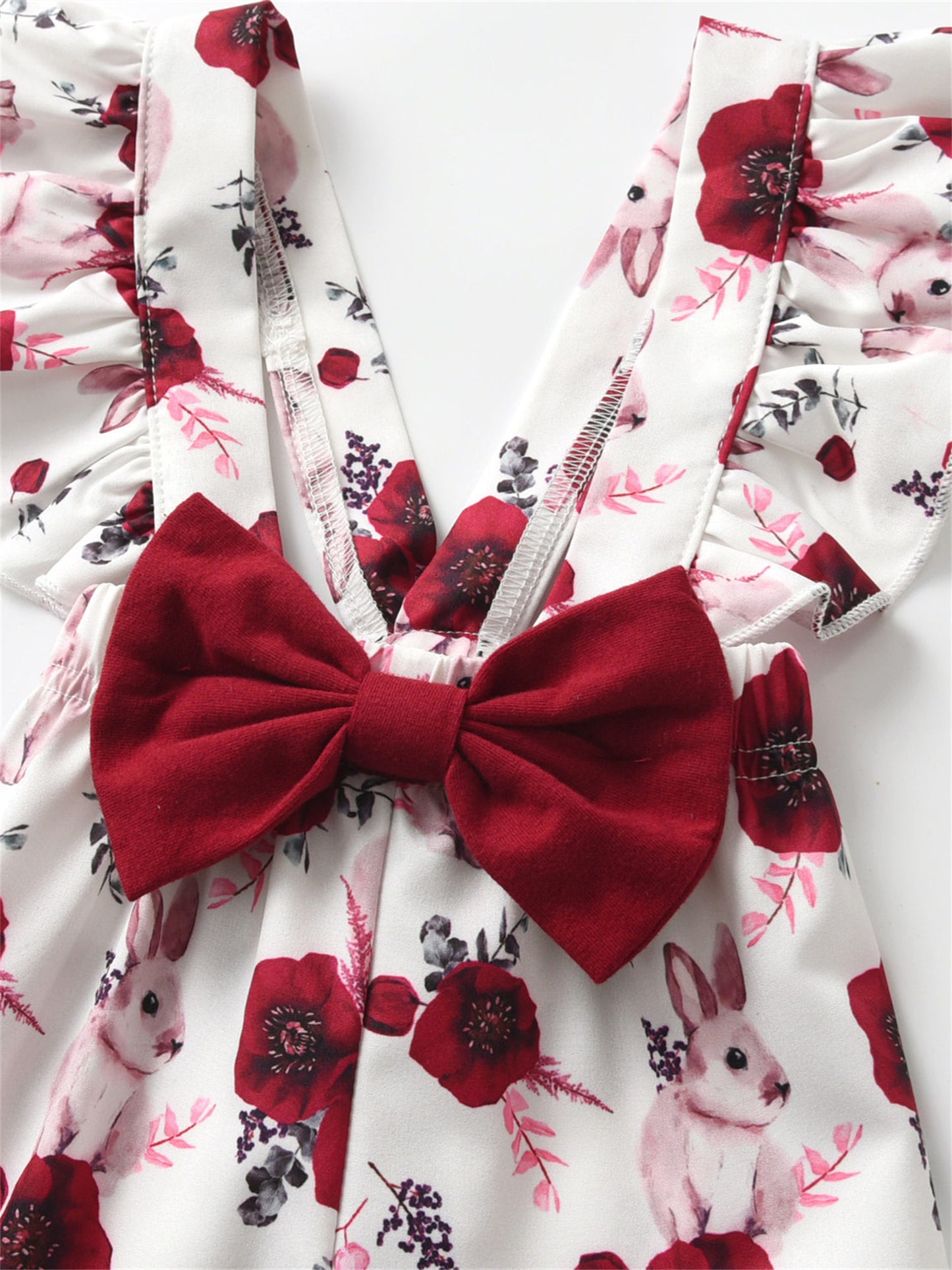 KuKitty Newborn Baby Girl 3 Piece Floral Bow Romper Set With Headband Long Sleeve Outfits