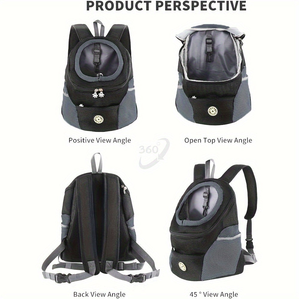 Breathable Mesh Dog Backpack With Adjustable Straps And Belt