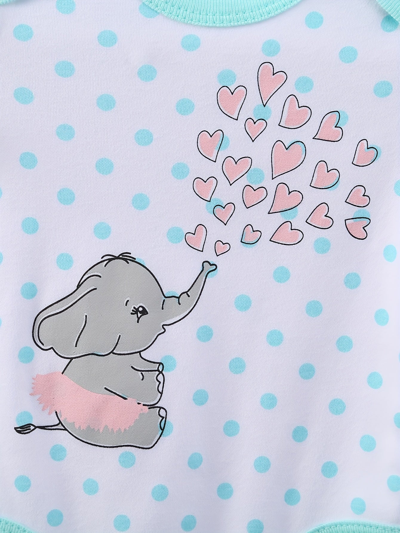 5pcs Short-sleeved Triangular One-piece Set For Baby Girls, Cotton Baby Coat, Crawling Coat And Bottom Coat, Elegant Cartoon Elephant Shape, Soft Fabric Home Wear, for Outdoor