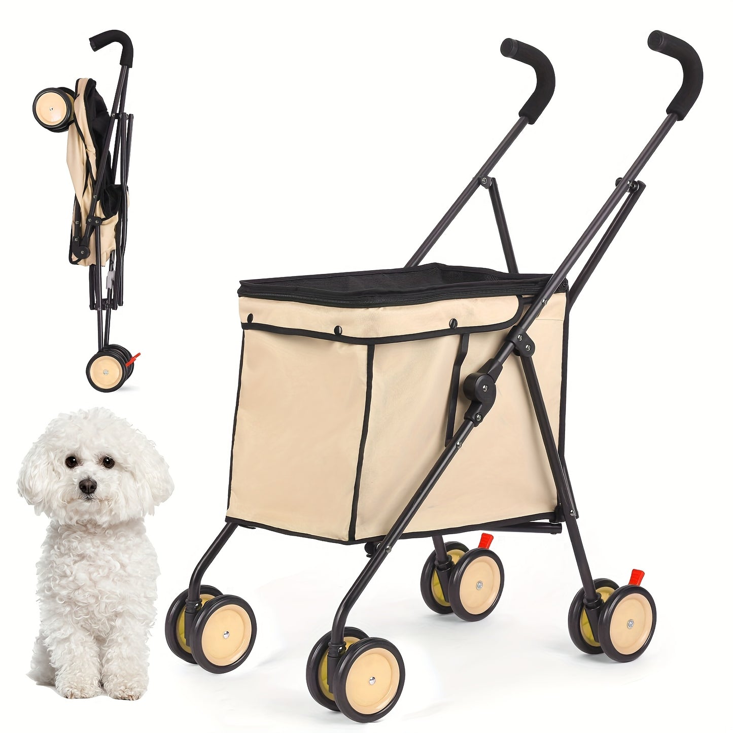 Multi-functional Folding Portable Portable Cart, Small Pet Cart, Cat, Dog & Animal Cart, Family Shopping Cart, Outdoor Camping Cart