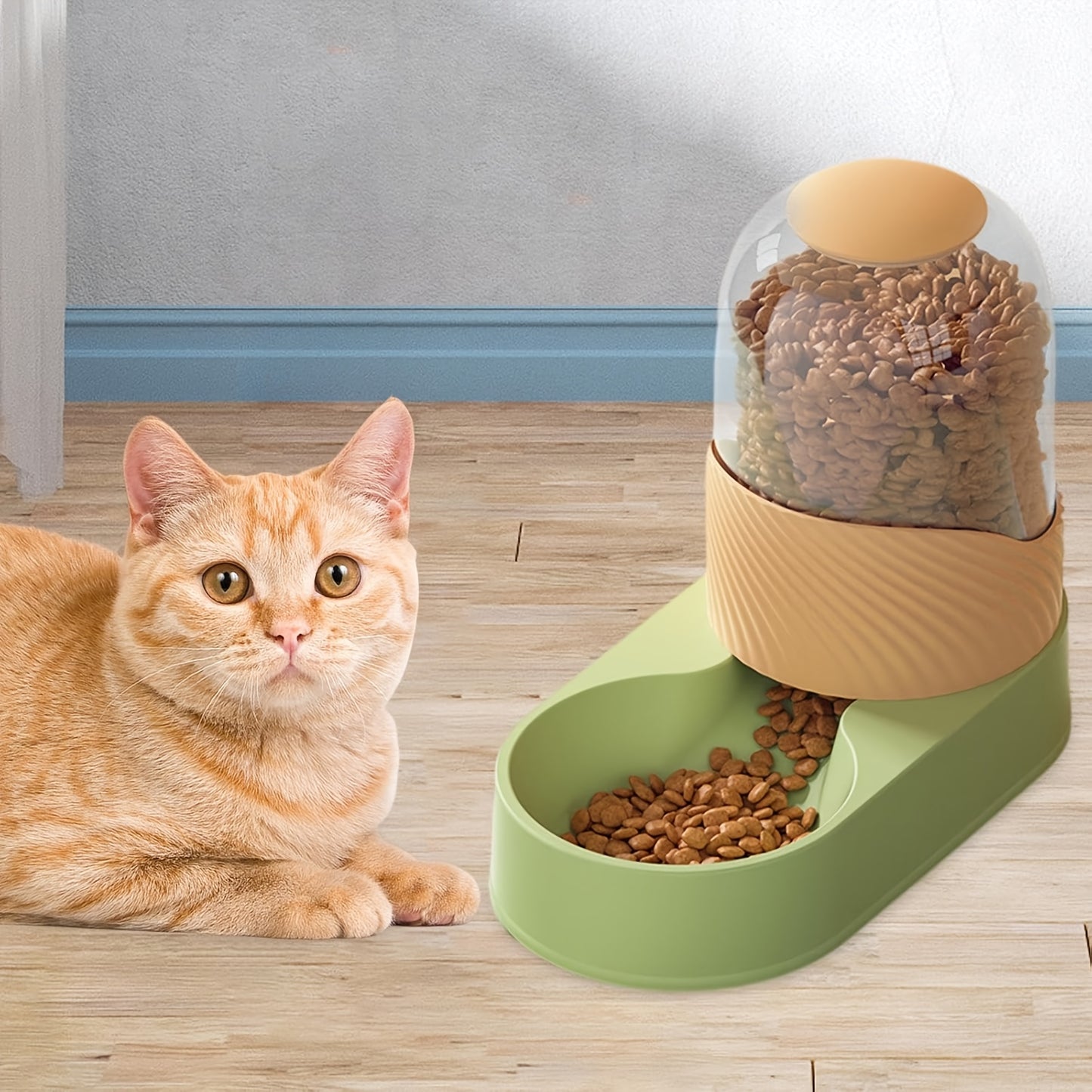 2-in-1 Automatic Pet Food Feeder and Water Dispenser with Detachable Anti-Slip Design