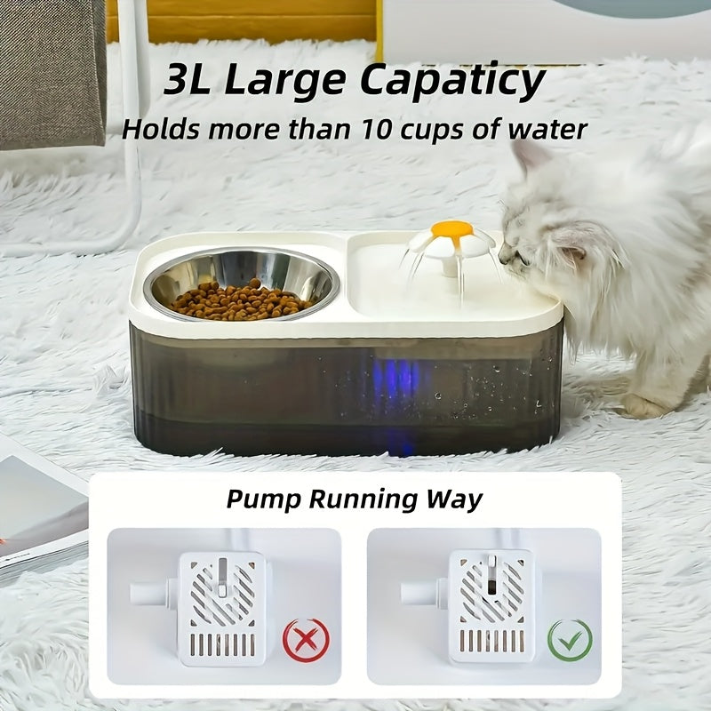 Automatic Pet Feeder And Water Dispenser For Cats And Small Dogs Stainless Steel Design