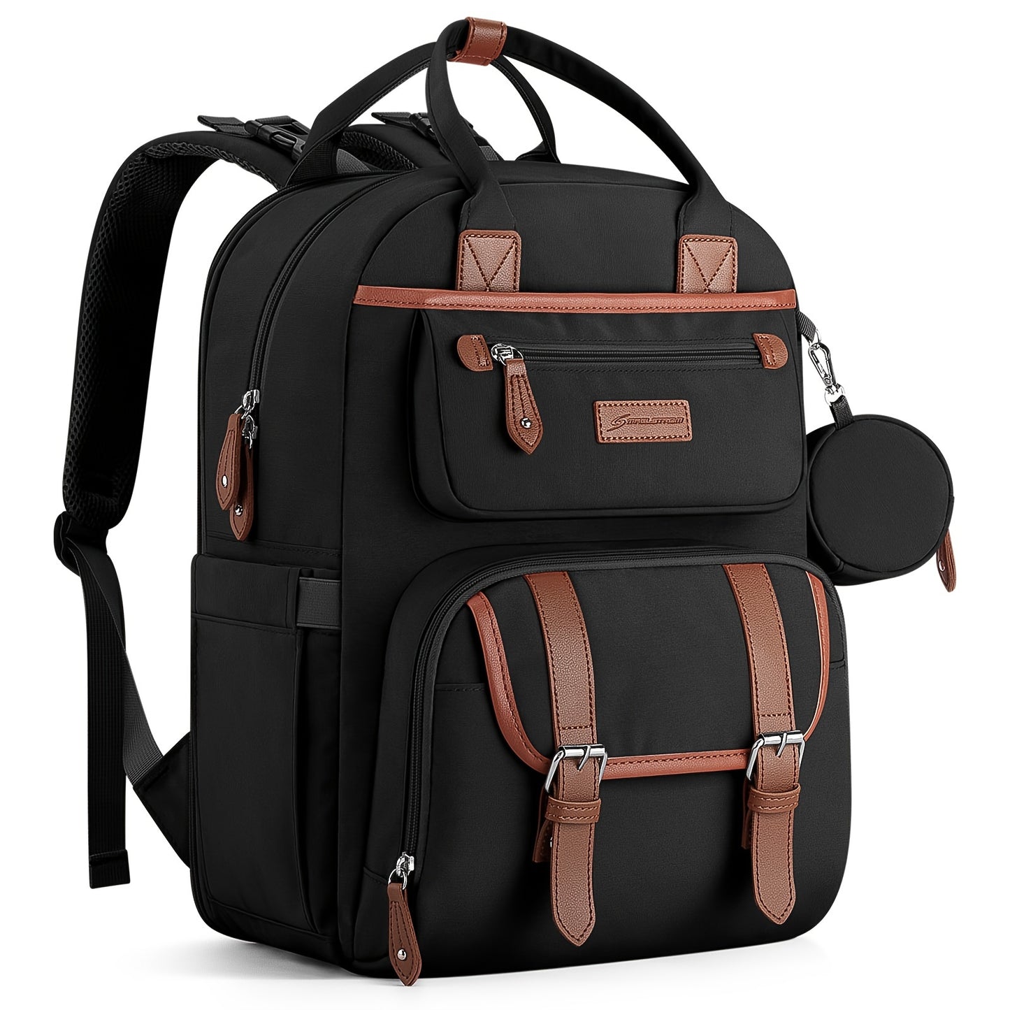 Expandable Diaper Backpack for Moms and Dads with Changing Pad and Stroller Straps Grey