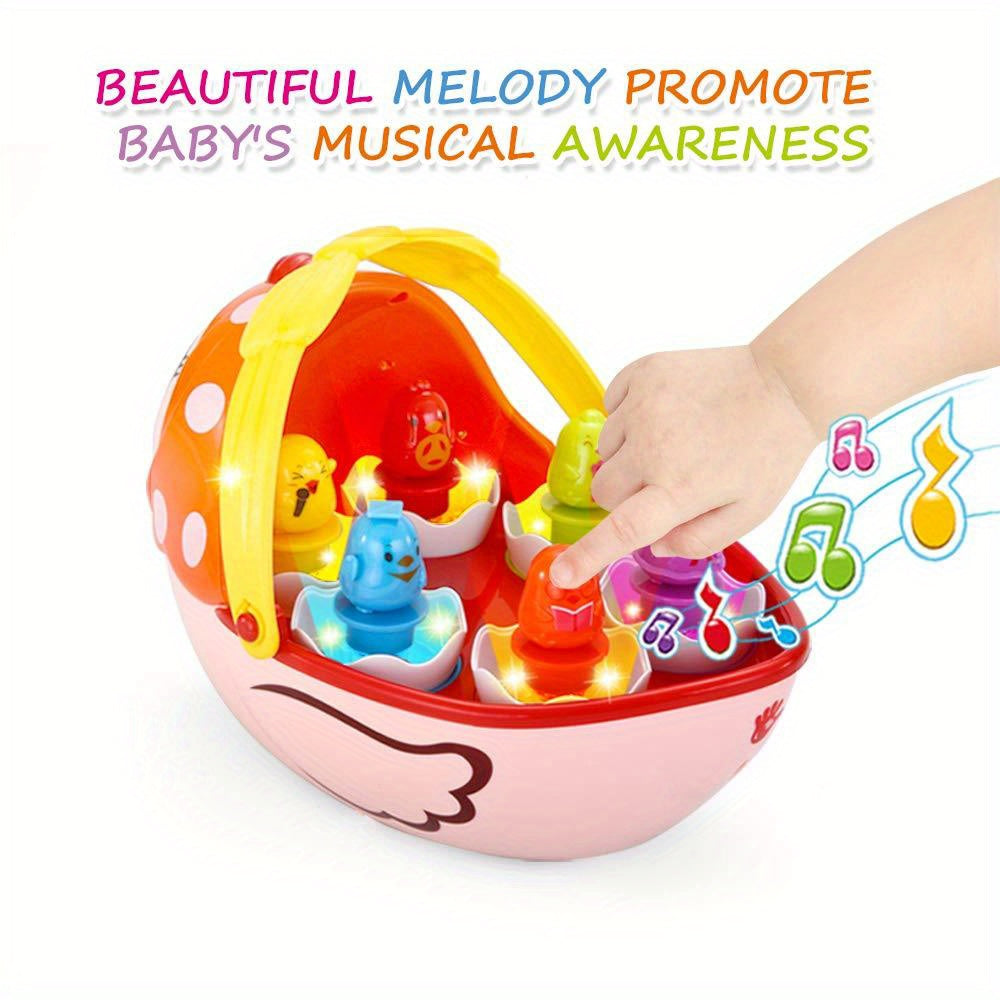 Vatos Baby Musical Easter Egg Toy with Colorful Lights for Boys and Girls 18 Months Plus