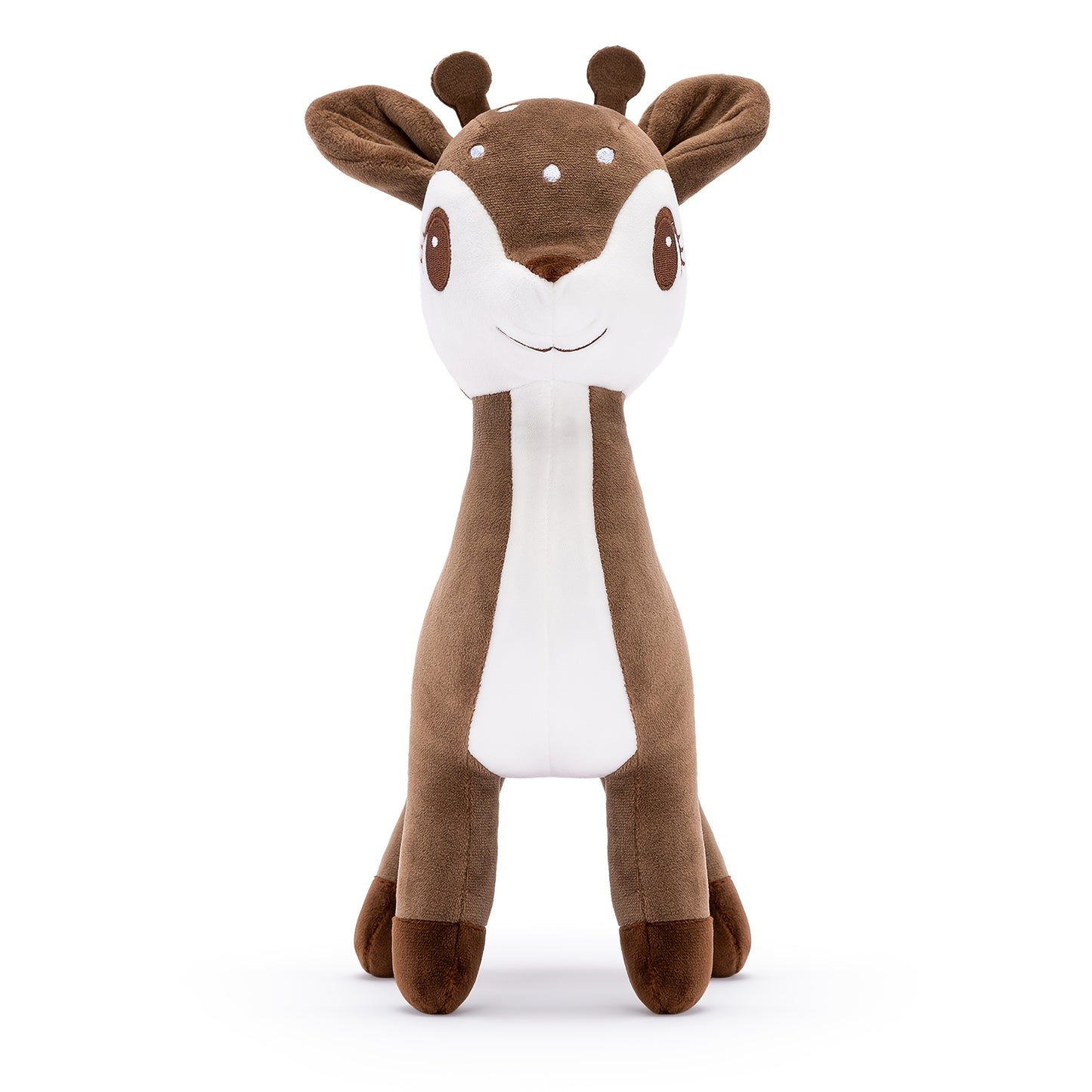 Adorable 12 Inch Brown Deer Plush Toy Soft Fabric Perfect Gift for Kids and Decor