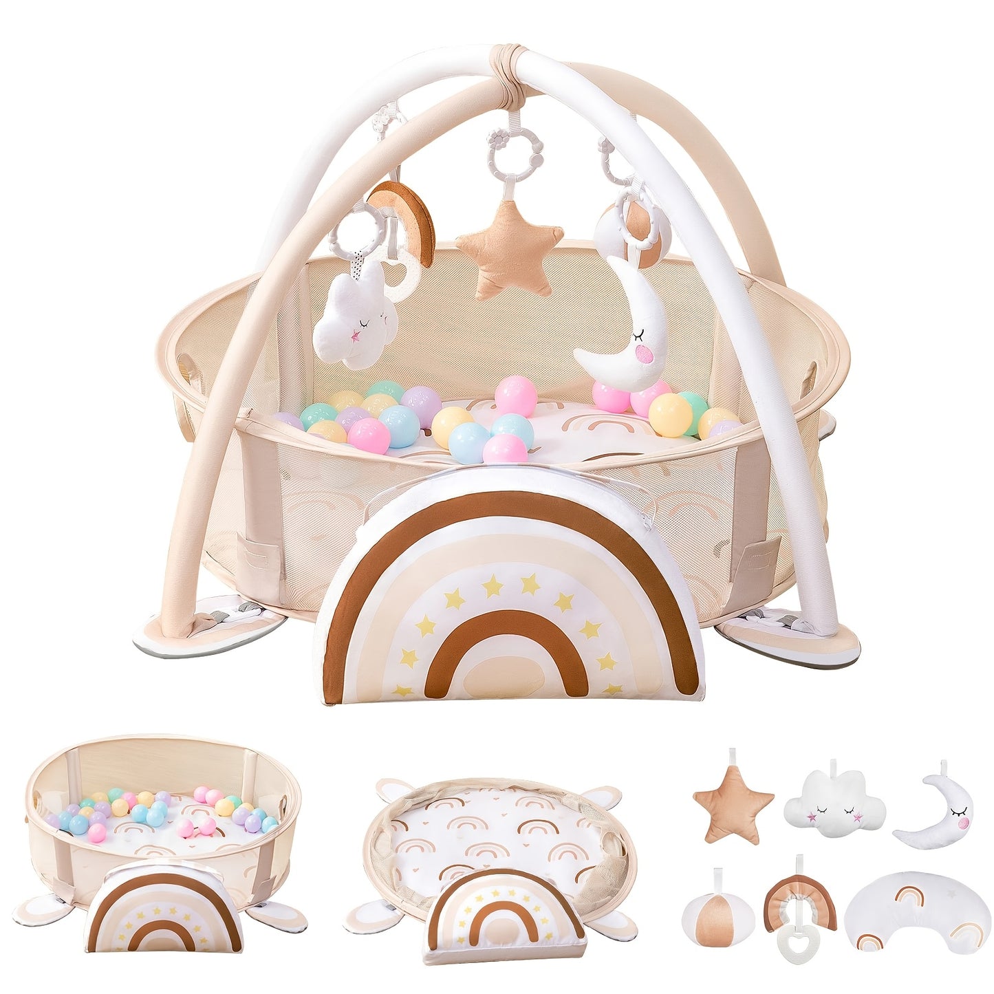 4 in 1 Youngsters Game Mat with Balls and Sensory Toys for Fun Floor Activities