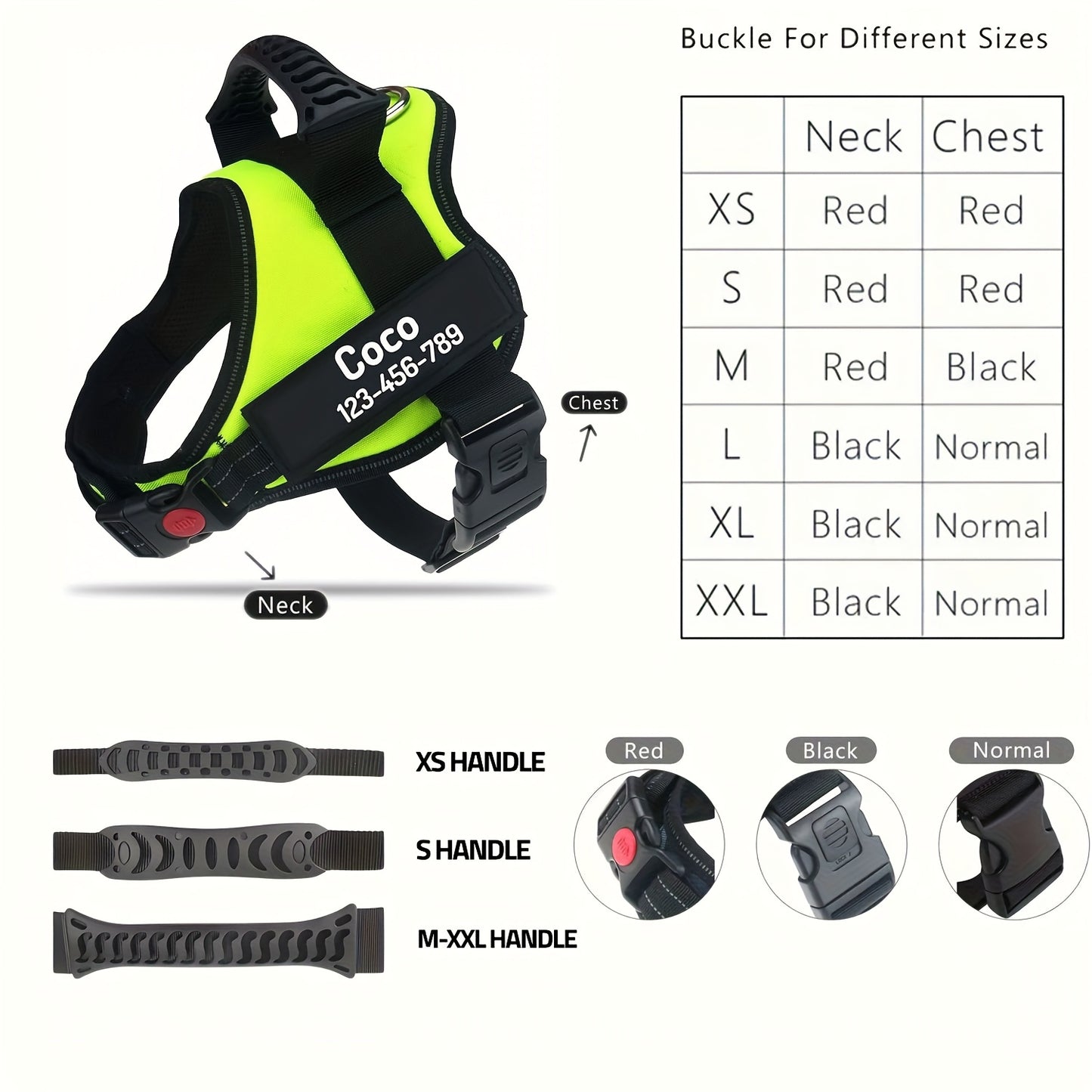 Customizable Polyester Dog Harness with Name & Phone Number, No-Pull Design, Daisy Pattern, Hand Wash Only, for Training & Walking