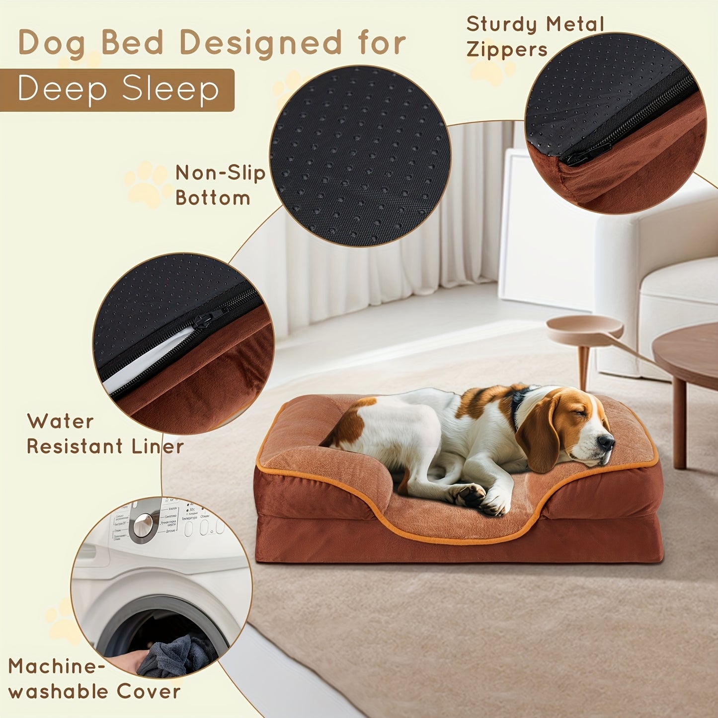 FluffyDream Orthopedic Dog Bed with Egg-Crate Memory Foam for All Dog Sizes and Travel