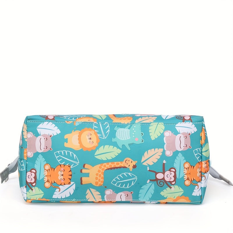 1pc Cute Animal Print Diaper Bag with Shoulder Strap, Portable and Convenient for Parents