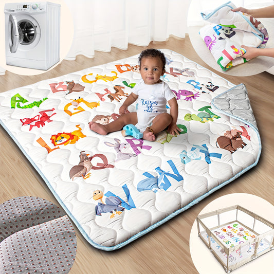 Primlect Baby Play Mat 50x50 Four Sided Alphabet Numbers Anti Slip Crawling Gym For Baby