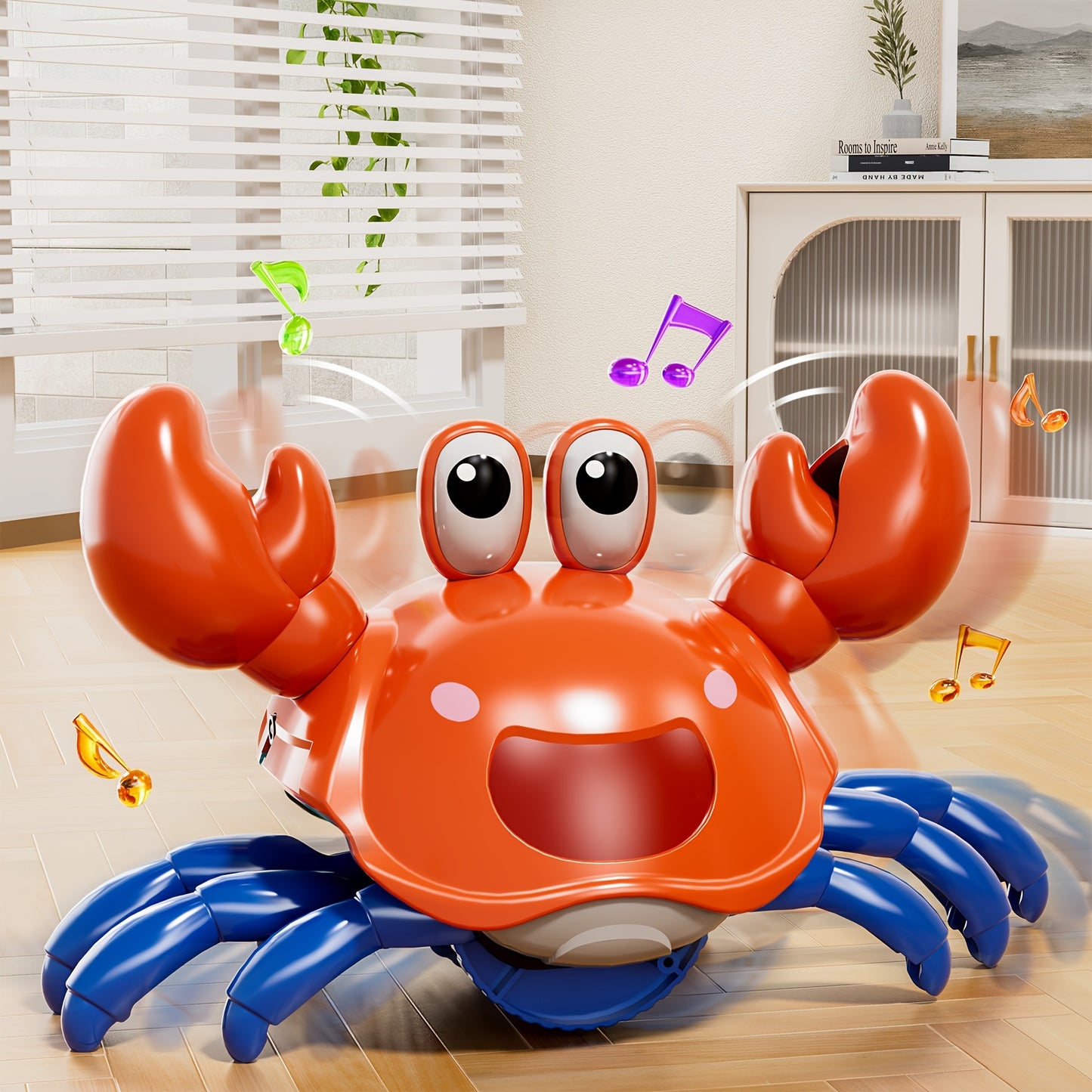 Dancing Crab Toy Music And Lights Interactive USB Rechargeable Crawling Crab Kids Gift