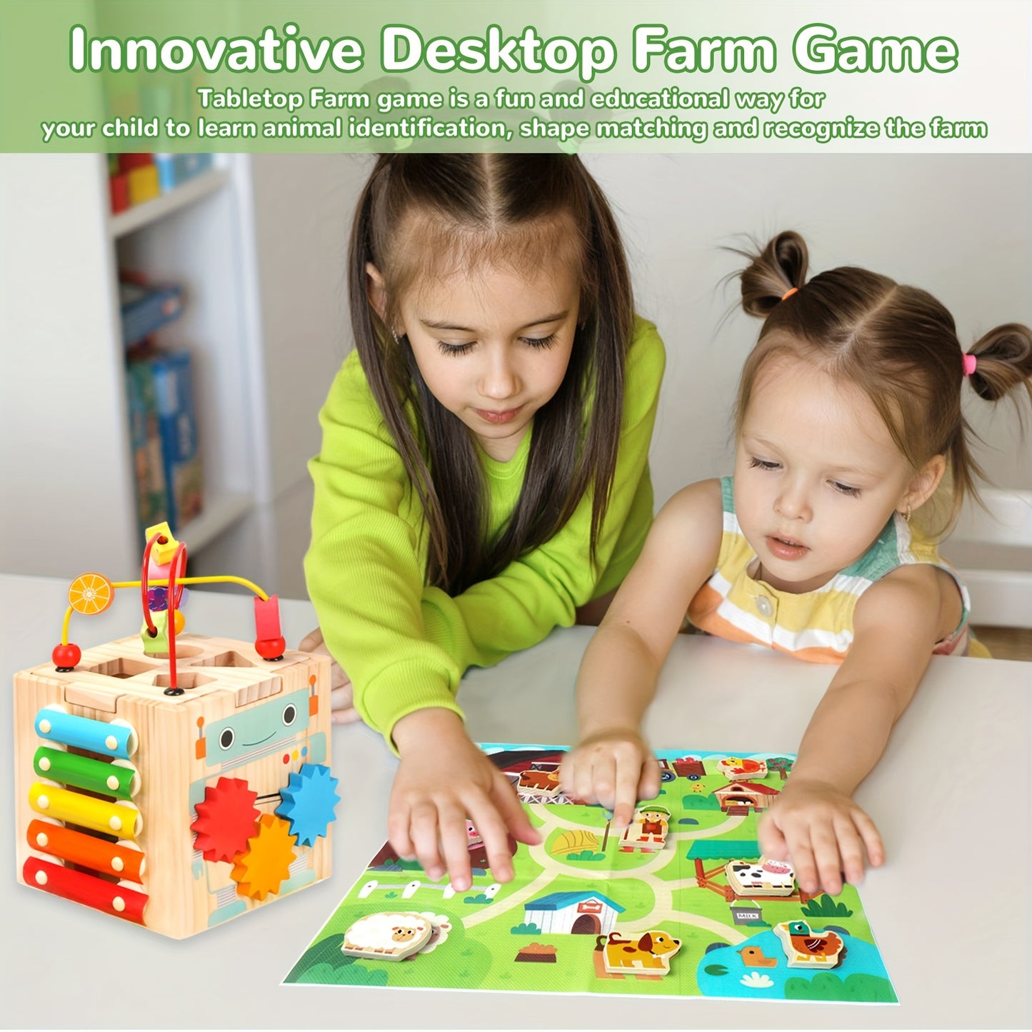 Orange And Yellow Bead Tower Toy With 16 Accessories For Early Education Fun