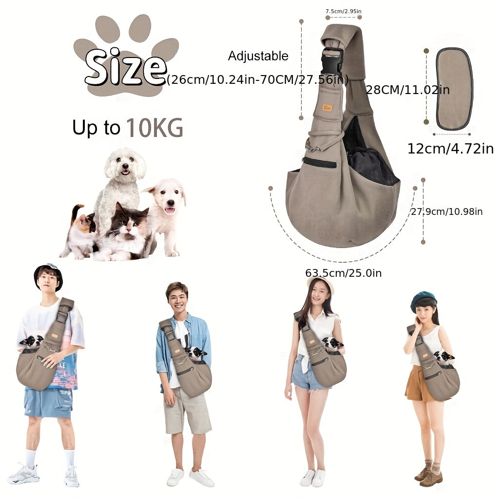 Cuby Adjustable Dog Cat Sling Carrier Padded Bottom