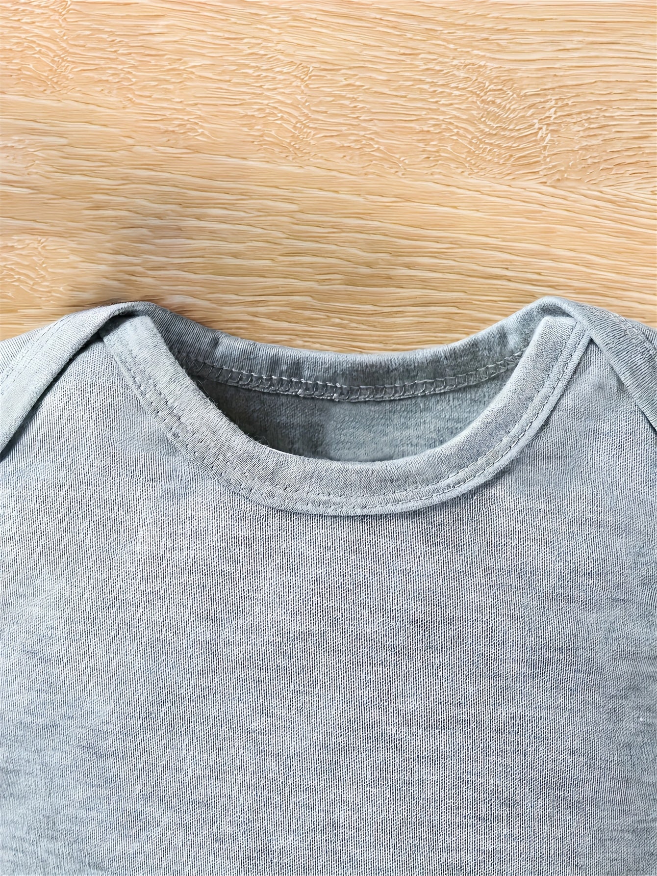 Little Peanut Family Fun Boys Onesie in Light Gray with Playful Letter Print