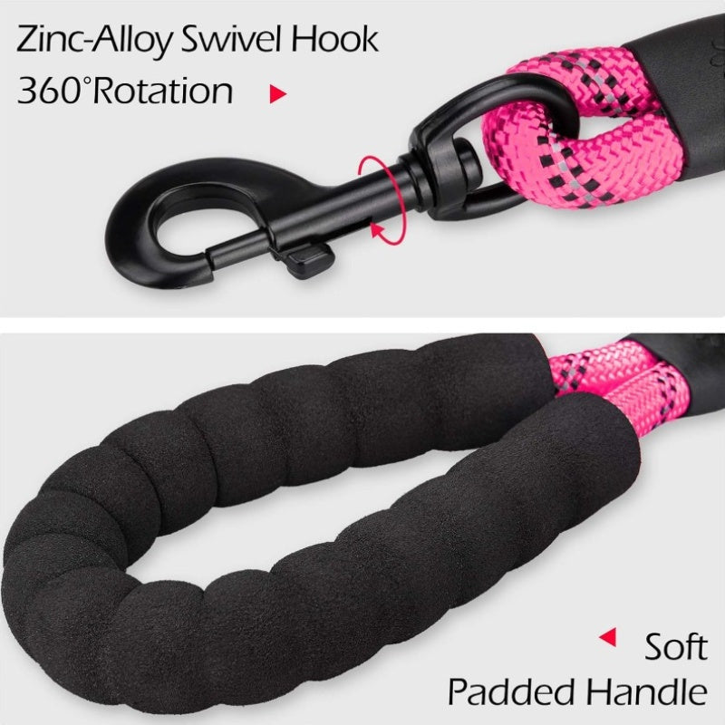 Dog Harness and Leash Combo Escape Proof No Pull Vest Harness with 5 Feet Leash Reflective Adjustable Soft Padded Pet Harness with Handle for Small to Large Dogs Pink M