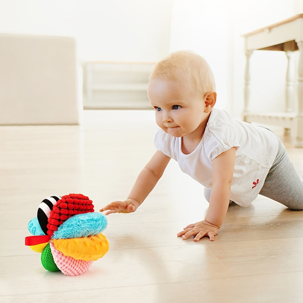 8-in-1 Rainbow Sensory Balls for Infants and Toddlers with Tactile Textures and Sounds