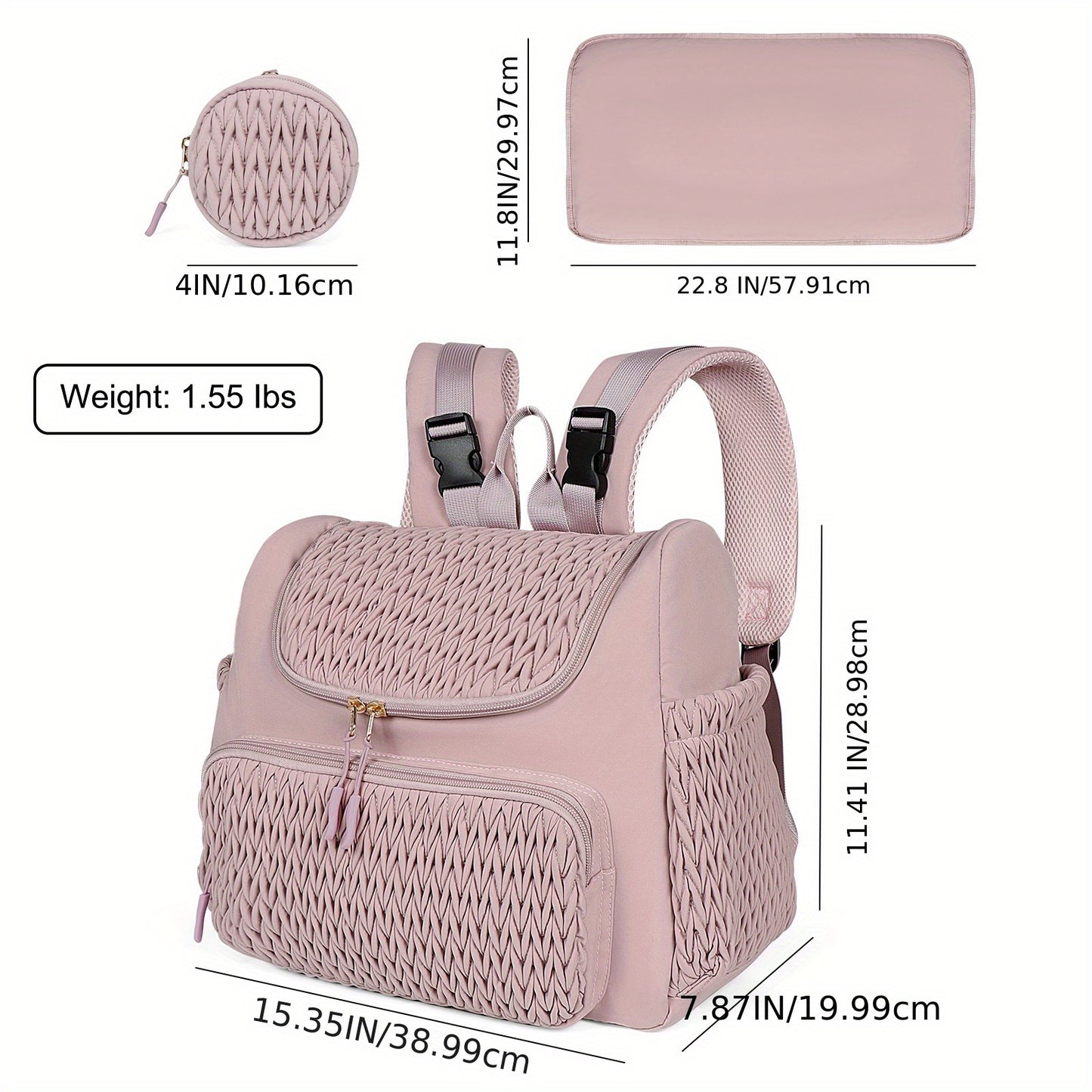 Multi Functional Black Tassel Diaper Backpack Lightweight Stylish Mother Shoulder Bag