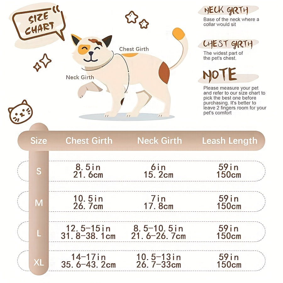 Cat Harness And Leash Set Escape Proof For Walking, Step-in Harness With Lightweight Soft Breathable Mesh, Adjustable Easy Control Harness For Kitten Puppy Small Medium Large Cats, Without Battery