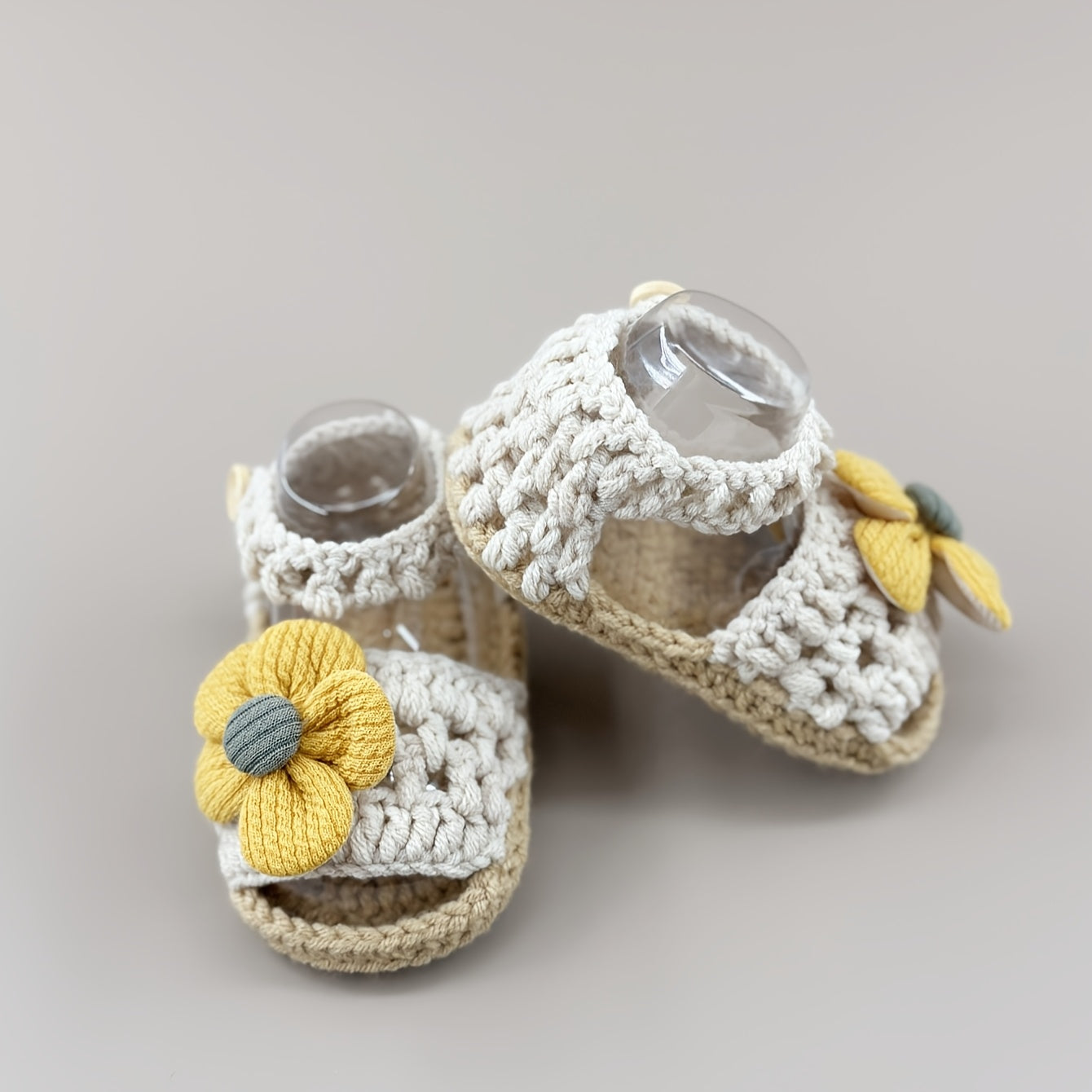 Baby Sandals Flower Handmade Knitting Crochet Toddler Shoes Indoor Floor Socks