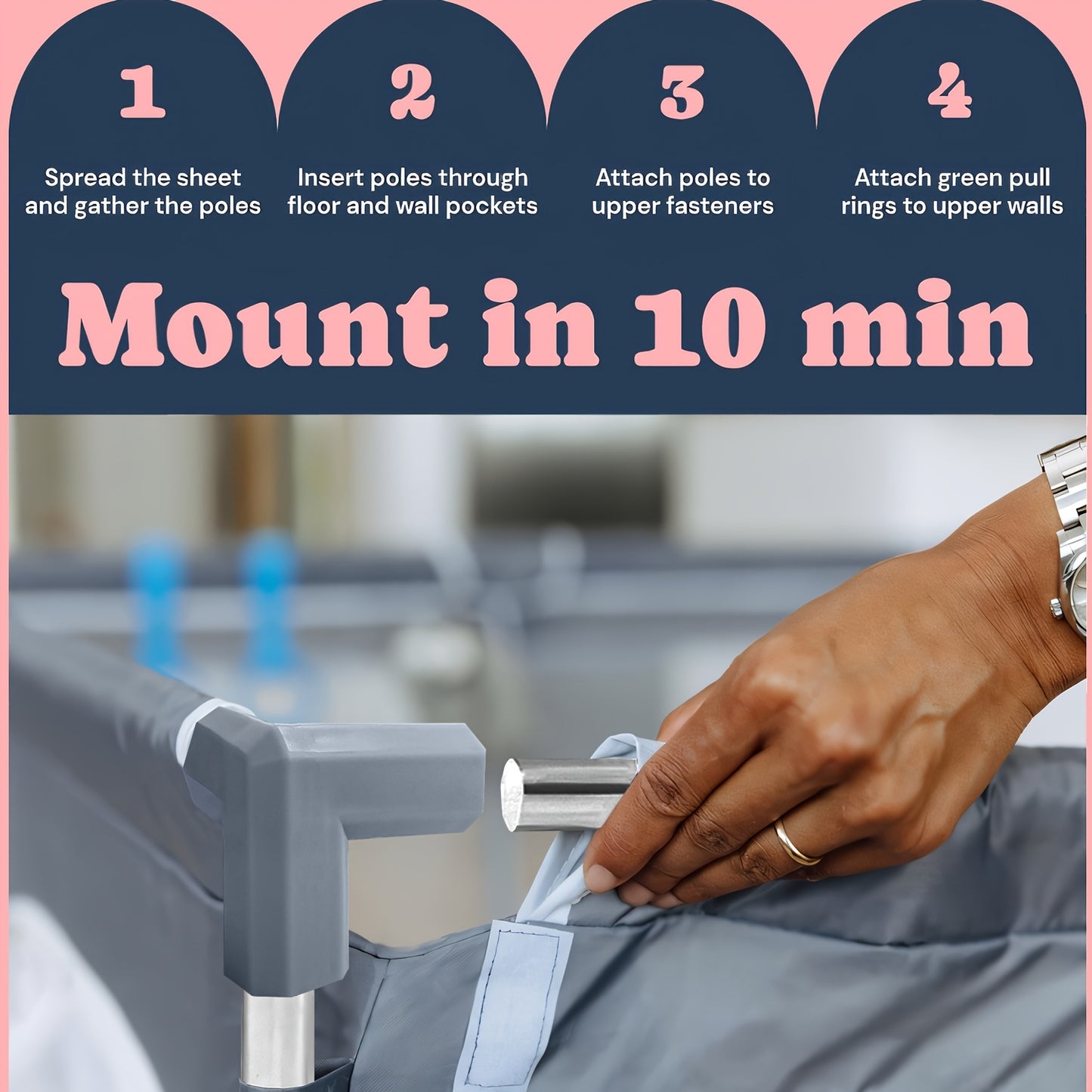 50x50 Inch Baby Playpen with Soft Mesh and Skin Friendly Fabric for Indoor and Outdoor Fun