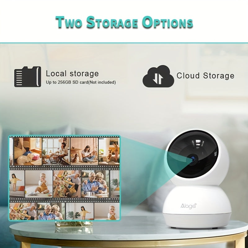 2 Pack 360 Degree Panoramic Home Monitoring Cameras with Night Vision and Two Way Audio