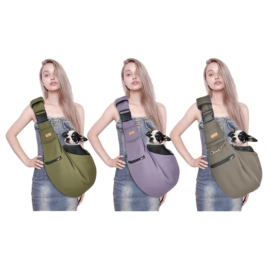 Cuby Adjustable Dog Cat Sling Carrier Padded Bottom