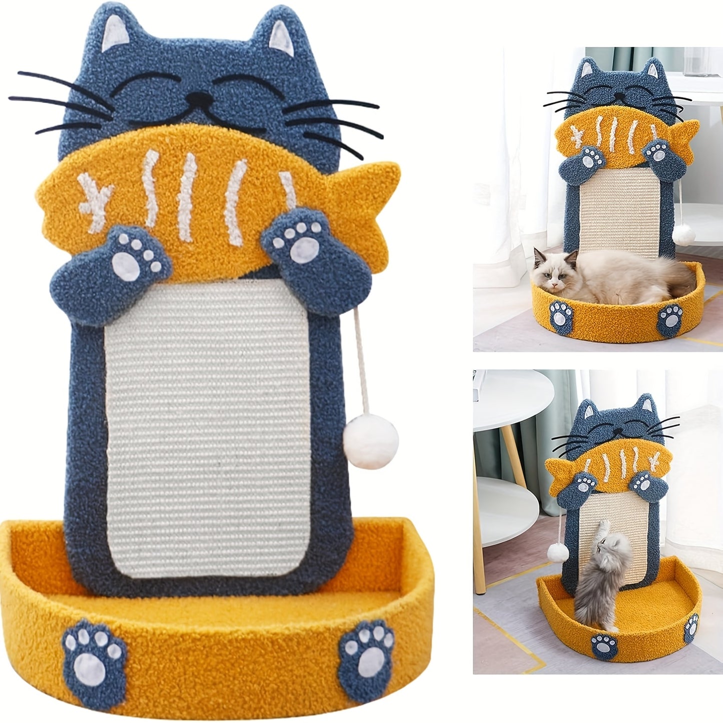 Sisal Cat Scratch Board Nest Integrated Toy Scratch Resistant Debris Free Cat Supplies