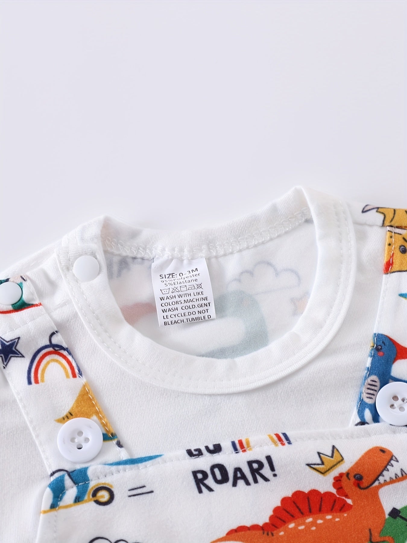 2pcs 2025 Boys' Summer Fashion Casual Short Sleeve Romper with Back Strap Pants and Faux Two-Piece Jumpsuit Dinosaur Excavator Pattern Bodysuits for Ages 0.0-29.53ft, Perfect for Outdoor