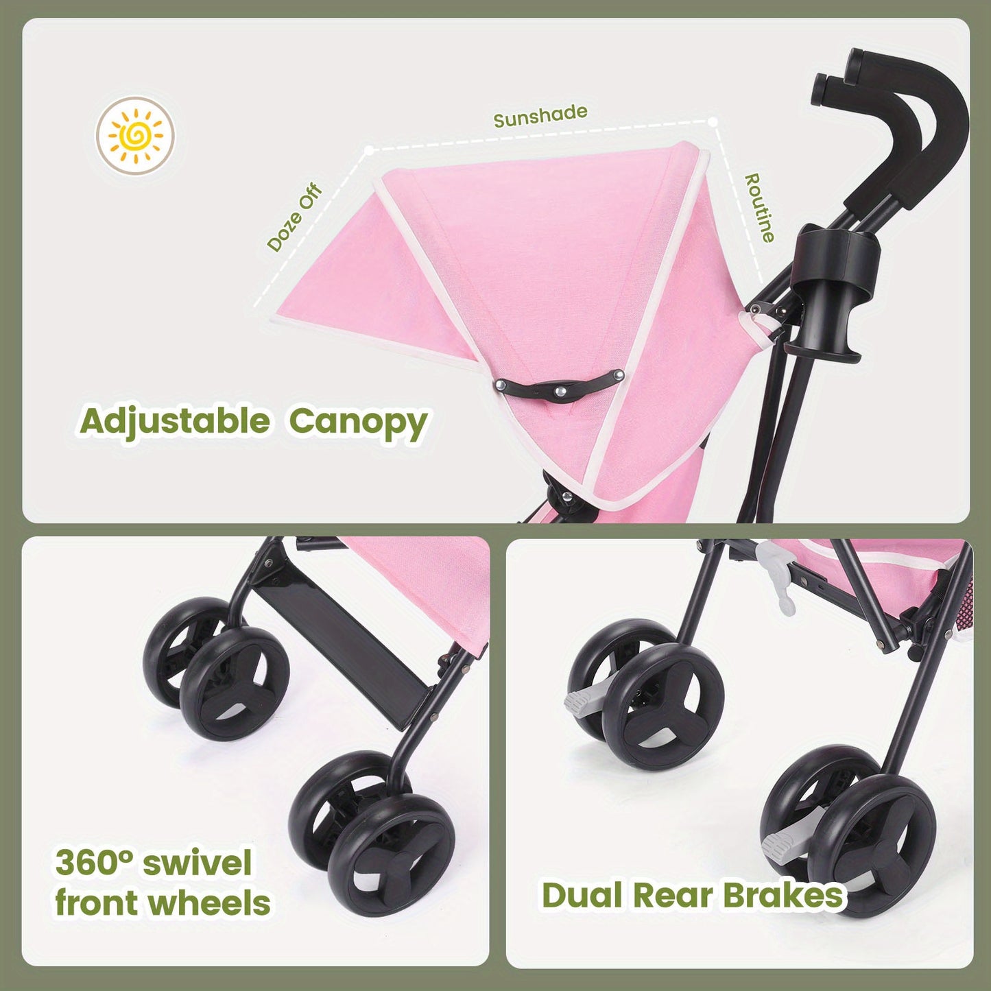 BabyJoy Alloy Steel Stroller – Lightweight Foldable Design for Outdoor Walks