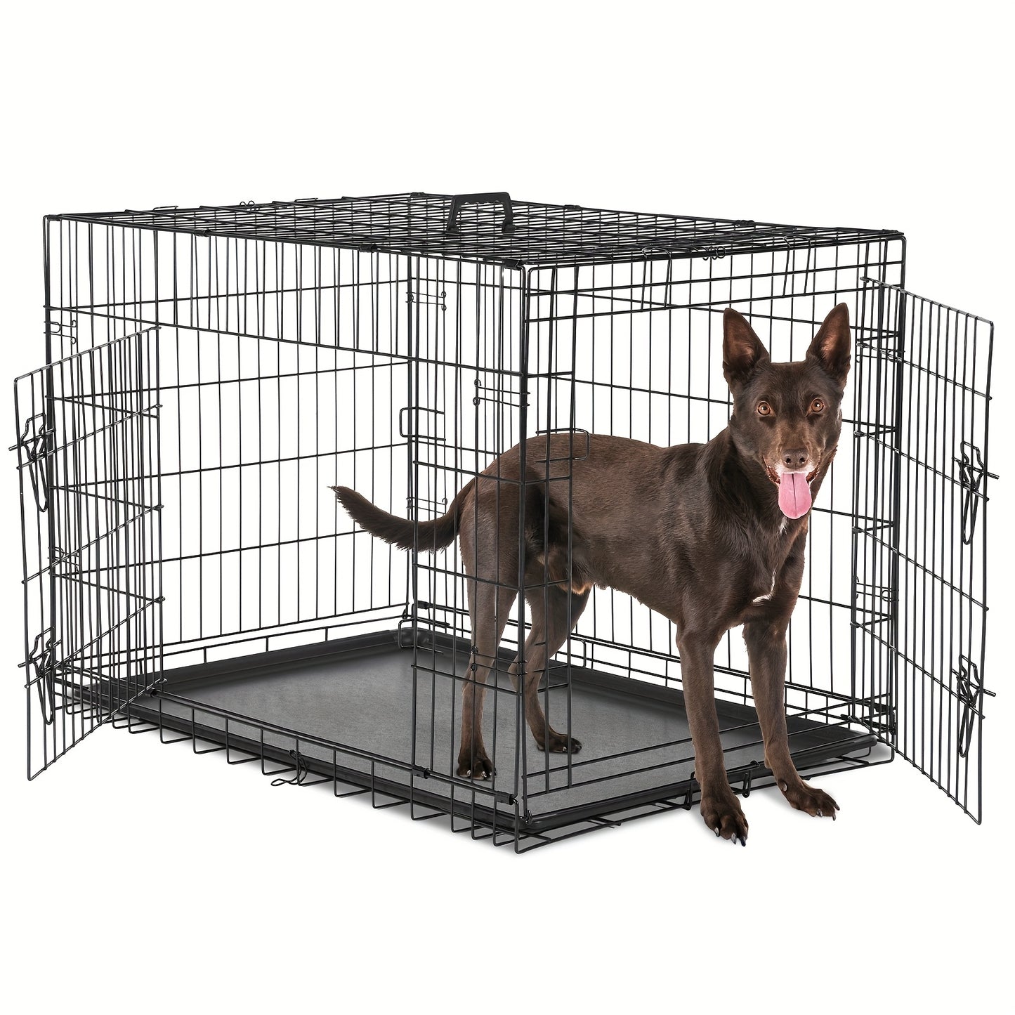 Portable Expandable Dog Pen with Non-Slip Bottom for Medium Dogs Indoor and Outdoor Use