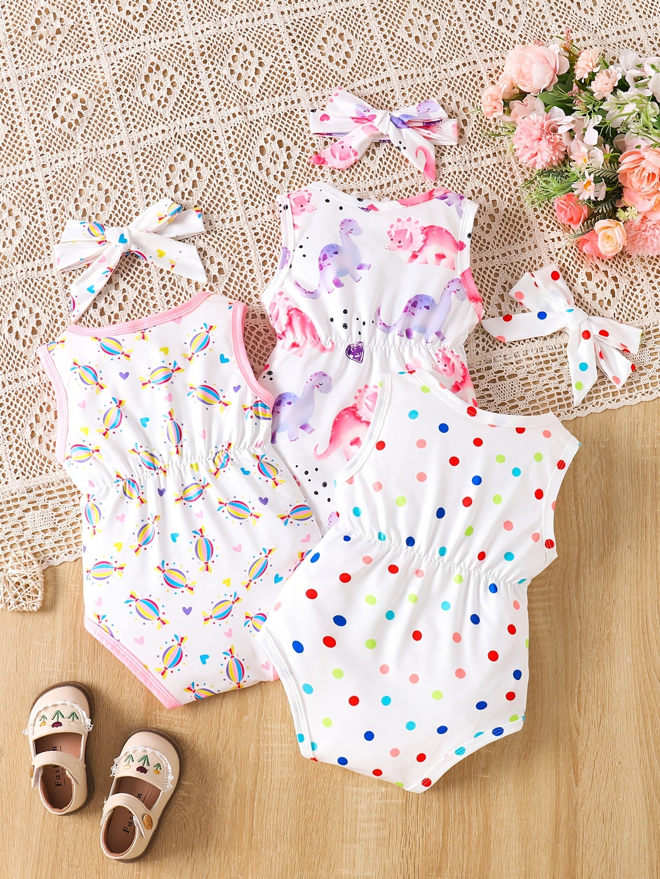 Girls Sleeveless Tank Top and Headband Set 0 to 18 Months