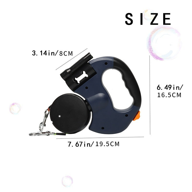 Pet Automatic Retractable Leash Dog Leash Travel Pet Leash Leash, One Key Lock Release, Anti-Entanglement Design, Equipped with Double Leash, 360 Degree Rotation, Suitable for Easy Outdoor Walks with Two Small to Medium Dogs,